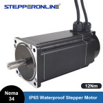 STEPPERONLINE IP65 방수 스텝퍼 모터 Nema 34 폐쇄 루프 스텝 모터 12Nm 6 0A 2 상 샤프트 CNC 밀링 머신용