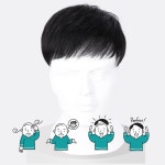 남성용 정수리 가발 인모 내추럴 스타일