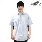 레뷰가운 레뷰가운 셔츠 반팔 캐쥬얼 턱시도 여행사 서빙복 호프 유니폼 단체 하늘반팔 100 RO1318