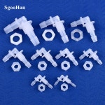 200PCS 육각 너트 M6 G1 11 PP 파고다 엘보 커넥터 수족관 탱크 공기