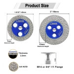 SHDIATOOL 다이아몬드 진공 브레이징 조각 톱 블레이드 이동식 M14 플랜지 미니 그라인딩 디스크 콘크리트 세라믹 타일 커터