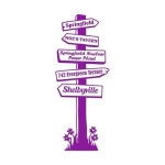 Evergreen Terrace Shellbyvile Direction Board Kids Room Wonderland Vinyl Decal Wall Art Stic