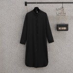 애니율 여성 봄 가을 롱 셔츠 원피스 블랙색 G3124