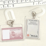 1 스타일 학교 카드 액세스 홀더 투명 보호 슬리브 ID 버스 식사 작업자 1PC