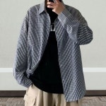 남방 셔츠 긴팔 남성 기본 스탠다드 체크 직장인 학생 2색