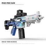 CSGO M4A1 건 빌딩 블록 브릭 총알 MOC 싱글 샷 DIY 조립 소총 장난감 남아용 크리스마스 선물 HK416C