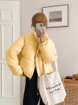 아지터 여성 경량 크롭 패딩 자켓 숏패딩 블루그레이 ONE SIZE