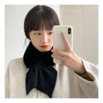 겨울 여성 밍크 리본 쁘띠 목도리 니트 퍼 머플러