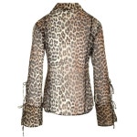GANNI 레오파드 쉬폰 블라우스 F9305