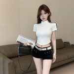 아메리칸 숄더 반팔 티셔츠 여 샤카 허리 쿨자라 언니 카고 바지 트레이닝 집업 톱
