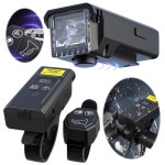 자전거 프론트 램프 경적 스마트 라이트 센서 핸들 바 손전등 충전식 사이클링 안전 1 세트 2