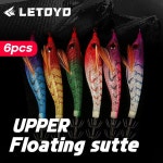 LETOYO 6개 UPPER 플로팅 오징어 미끼 루미너스 지그 인공 웹풋 문어 바다 낚시