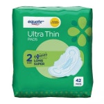 Equate Long Ultra Thin Pads Wings Unscented 슈퍼 사이즈 2 192 Count 32