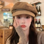 패피 헌팅캡 바리스타 모자 고품질 스웨이드 신문 팔각 화가 BE5