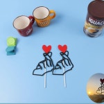 한손 우정 커플 사진 촬영용 손가락 하트 토퍼1P 촬영