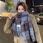 겨울 빅 체크 도톰 롱 머플러 큰사이즈 목도리 스카프
