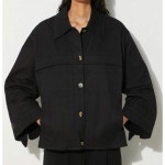 GANNI 가니 HERRINGBONE CANVAS JACKET 099 헤링본 캔버스 자켓