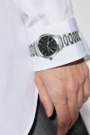 모스키노 MOSCHINO printed cuff shirt with unique J0207 0235 1001M