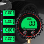 T3EF 휴대용 255psi 고무 호스 커넥션 커플러 PSI BAR KPA KGF CM2가있는 디지털 타이어 압력 게이지