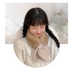 1 1 밍크 여성 겨울 쁘띠 니트 퍼 목도리 머플러
