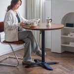 원형 접이식 우드 원목 폴딩 블랙발 고기불판테이블 확장형 블랙60CM둥근 고기집 거실