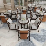 호텔 로비 테이블 치과 병원 미용실 대기실 원형 탁자 테이블 의자4