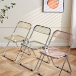 투명 의자 유리테이블 폴딩 체어 까페 카페 폴딩체어 테이블 커피 2세대 투명실버 프레임