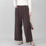 애비뉴투지 엄마옷 중골 골덴 코듀로이 합포 두툼한 기모 여성 겨울 앞주름 핀턱 통바지 P01504