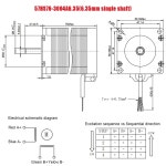 CNC 3D 프린터 모니터 장비용 MHTNC Nema23 스텝퍼 모터 2 상 4 리드 2 0N m 3A 길이 D 6 35mm8mm 57HS7 6