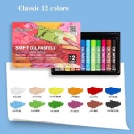 오일 파스텔 소프트 스틱 크레용 전문 그림 그리기 그래피티 세탁 색 1개 1 Classic 12 colors