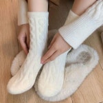 덧신 수면양말 장목 겨울 여성 꽈배기 양말