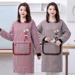 앞치마 원피스 작업복 집 식당 주방 남자 홀 바리스타 가정용 요리 두꺼운면 여성 긴팔 작업 방오 역