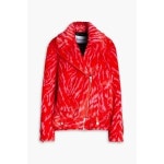 스탠드스튜디오 스탠드스튜디오 스탠드 스튜디오 지브라 프린트 퍼 바이커 재킷 TO240721