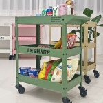 미용실 카페 철제 3단 선반 이동식 카트