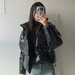 유광패딩 블랙숏패딩