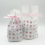 리본 봉투 답례품 구디백 하트 50매