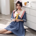 홍영기 세일러문 잠옷 파자마 순면 여름 반팔 원피스 홈웨어 H7108