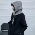 러블리감성 클래식한 디자인 니트 꽈배기 후드 넥워머