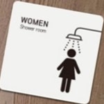 여자 샤워실 안내표지판 목욕탕 사우나 공용시설 여성전용 인테리어