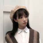 여성 베레모 가을 겨울 영국 화가 격자 무늬 모자 캐주얼 올 매치 뉴스 H3534