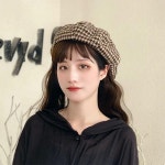 여성 베레모 가을 겨울 영국 화가 격자 무늬 모자 캐주얼 올 매치 뉴스 H3534