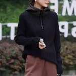 엘드마마 니트앤 패딩후드 풀오버