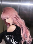 에어뱅 풀뱅 자연스러운 긴머리 웨이프 펌 가발 고열사