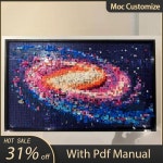 Moc 31212 은하수 3D 아트 벽화 빌딩 블록 세트 DIY 창의력 장식 벽돌 장난감 교육 선물 3091 개
