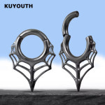 타임딜 KUYOUTH 스파이더 웹 귀 무게추 귀걸이 게이지 확장기 구리 자석 바디 피어싱 쥬얼리 2 개