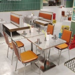 스테인레스 스틸 테이블 포장마차 레트로 홍콩스타일