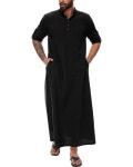 YAOHUOLE Kaftan 남성용 버튼 다운 이슬람 토브 아라비아 로브 남성용 X-Large 113774