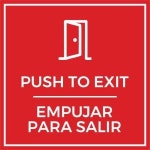 Signs ByLITA Square Push To Exit 문 또는 벽 표지판 스페인어 이중 언어 비즈니스 사무실 -