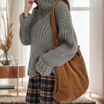 Aixin8 컴위즈 가벼운 코듀로이 에코백 골덴 숄더백