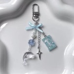 돌고래 성공 행운 키링 열쇠고리 비즈 스트랩 d링